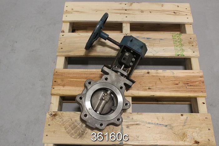 Used Jamesbury 4" Hand Operated Butterfly Valve, 815L-11-3600 MT #36160