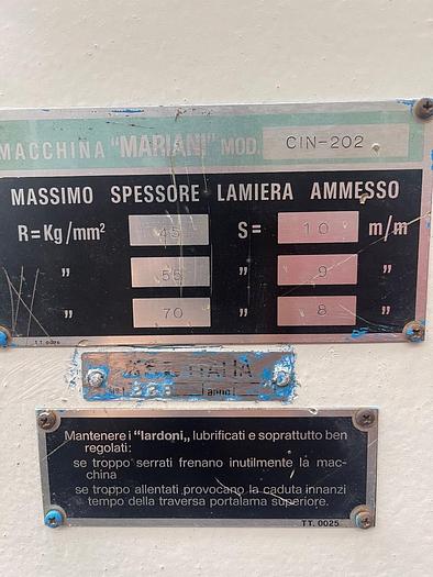 Usato CESOIA MARIANI MECCANICA 2000X10