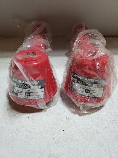 (Lot of 2) ASAHI Valve Handle EPDM SEALS U-PVC Body DISC:PP