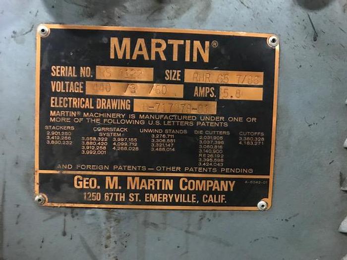 Used 65" WIDE MARTIN SHAFTLESS FLOOR PICK UP UNWIND STAND EXTENDED DIAMETER