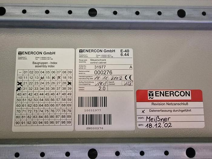 Gebraucht Enercon E-40 6.44, 600 kW Steuerschrank SAP 31977