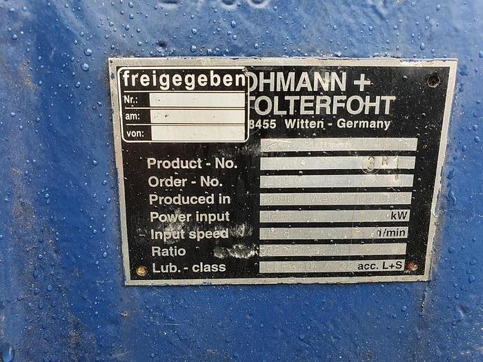 Used Vestas V66 RCC drive train, Lohmann + Stolterfoht GPV 400 3331, 50Hz, 1650 kW, Ratio 78.761