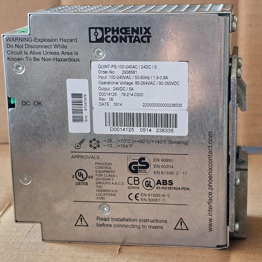 Gebraucht Netzteil Phönix Contact 230 V / 24 V - 5 Amp
