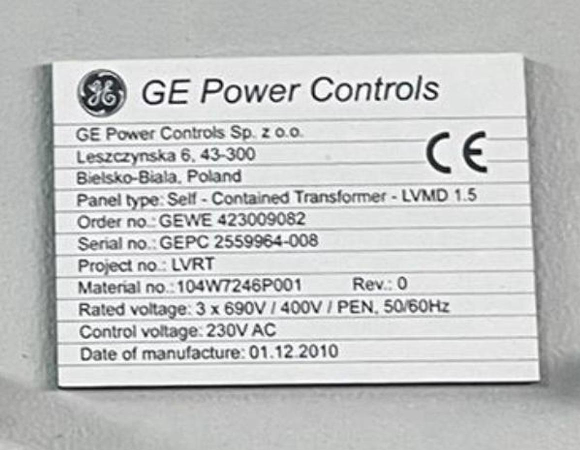 Gebraucht GE 1.5 Trafo 690V/400V LVMD 1.5 selfcontained