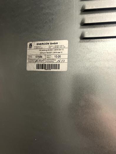 Gebraucht Enercon E-70 Niederspannugsanlage 400/230 V 50 Hz 2,3MVA Stahl V2 SAP 57584