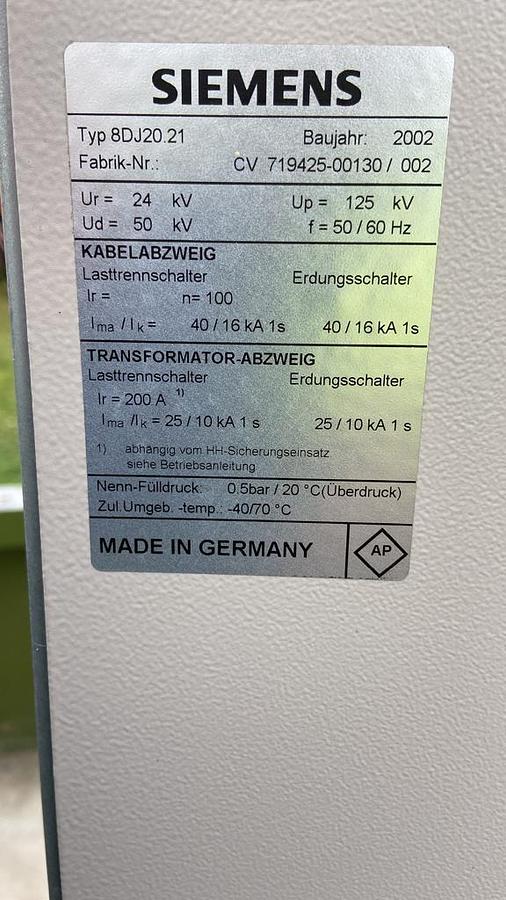 Gebraucht Enercon E-40 6.44 Schaltanlage Siemens 8DJ20.21