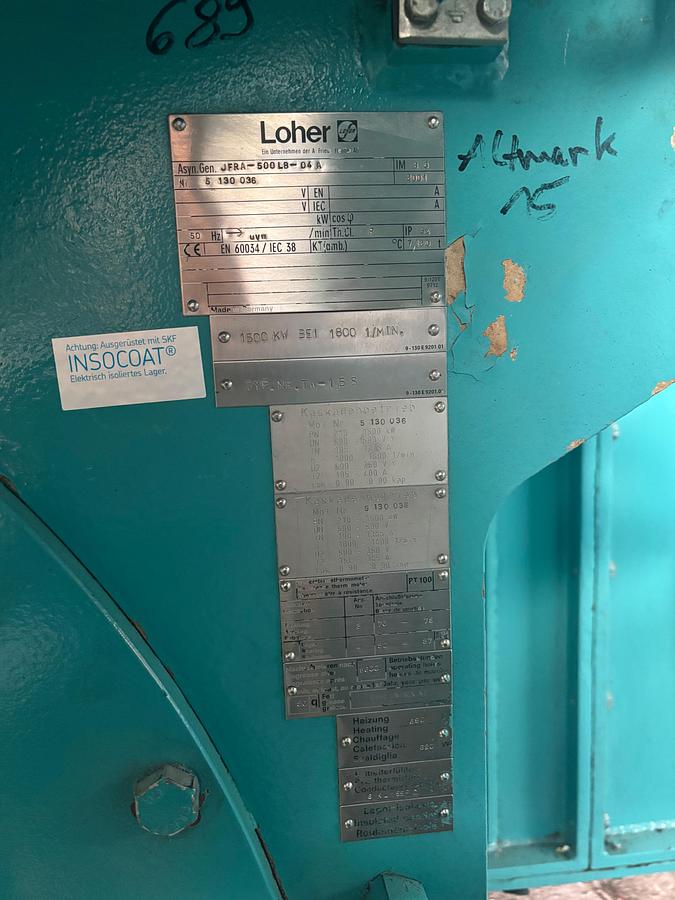 Gebraucht GE Tacke 1.5 S SL Generator Loher JFRA-500LB - 04A