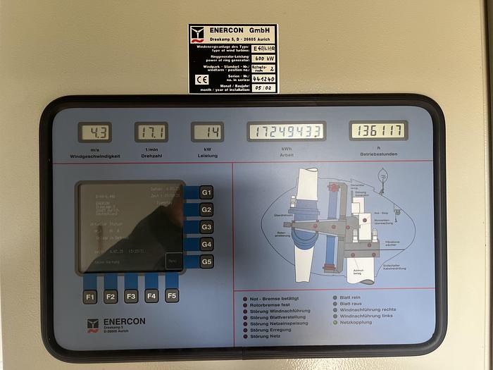 Gebraucht Enercon E-40 6.44 E2 600 kW, 76 m Nabenhöhe, SN: 441240