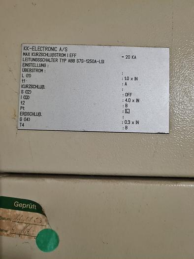 Gebraucht AN Bonus 1300 B 62 A1 Bodenschaltschrank inkl. Display, ABB S7S 1250 LSI  ABB EH 550