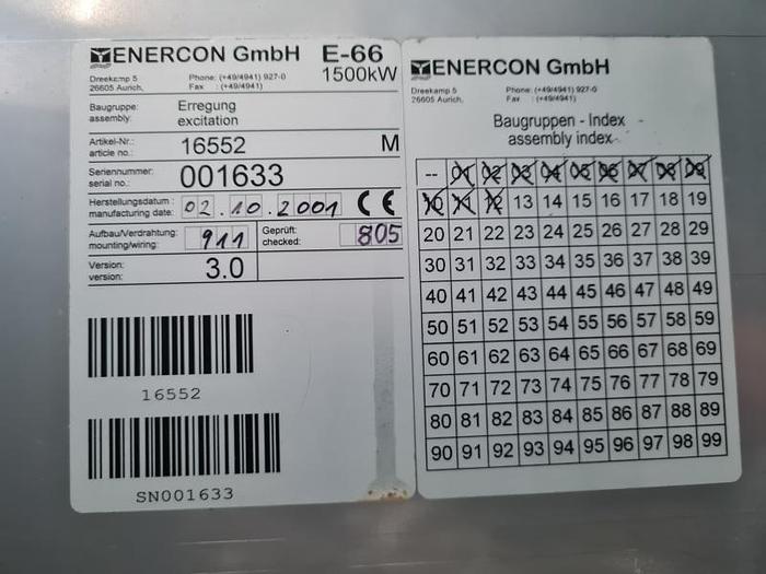 Gebraucht Enercon E-66 Erregersteller Schrank, Art. Nr 16552