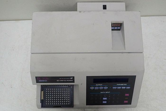 Used Bio-Tek Instruments EL 312e Bio-Kinetics Microplate Reader with Manual