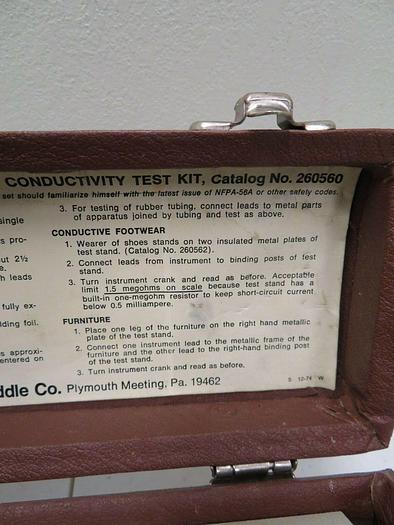 Used James G. Biddle Co Mark IV Conductivity Test Kit Catalog No. 260560