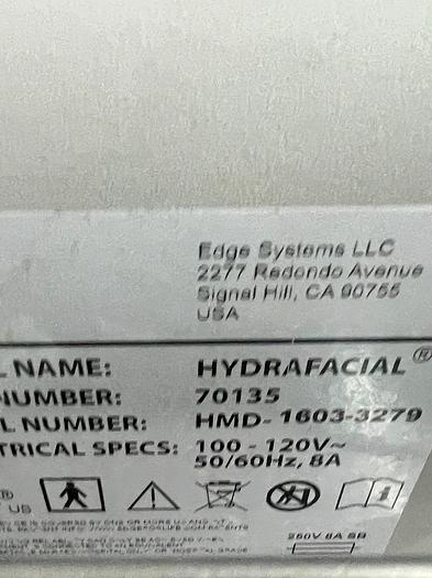 Used 2016 Edge Systems Hydrafacial MD ~ Warranty ~Excellent Condition ~W/ LED Lights~