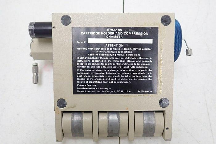 Used Millipore Waters RCM-100 Cartridge Holder & Compression Chamber