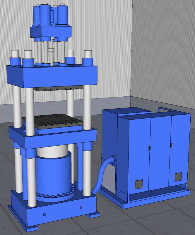 Used 800 Ton Maplan (Austria) 4-Post Up/Down-Acting Hydraulic Press; 2005