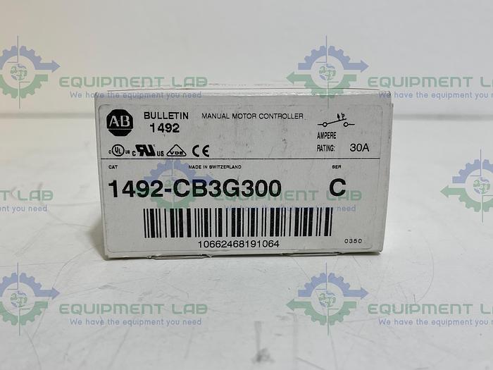 Allen Bradley 1492-CB3G300 Ser C Manual Motor Controller 30A, 3 Pole, 480V