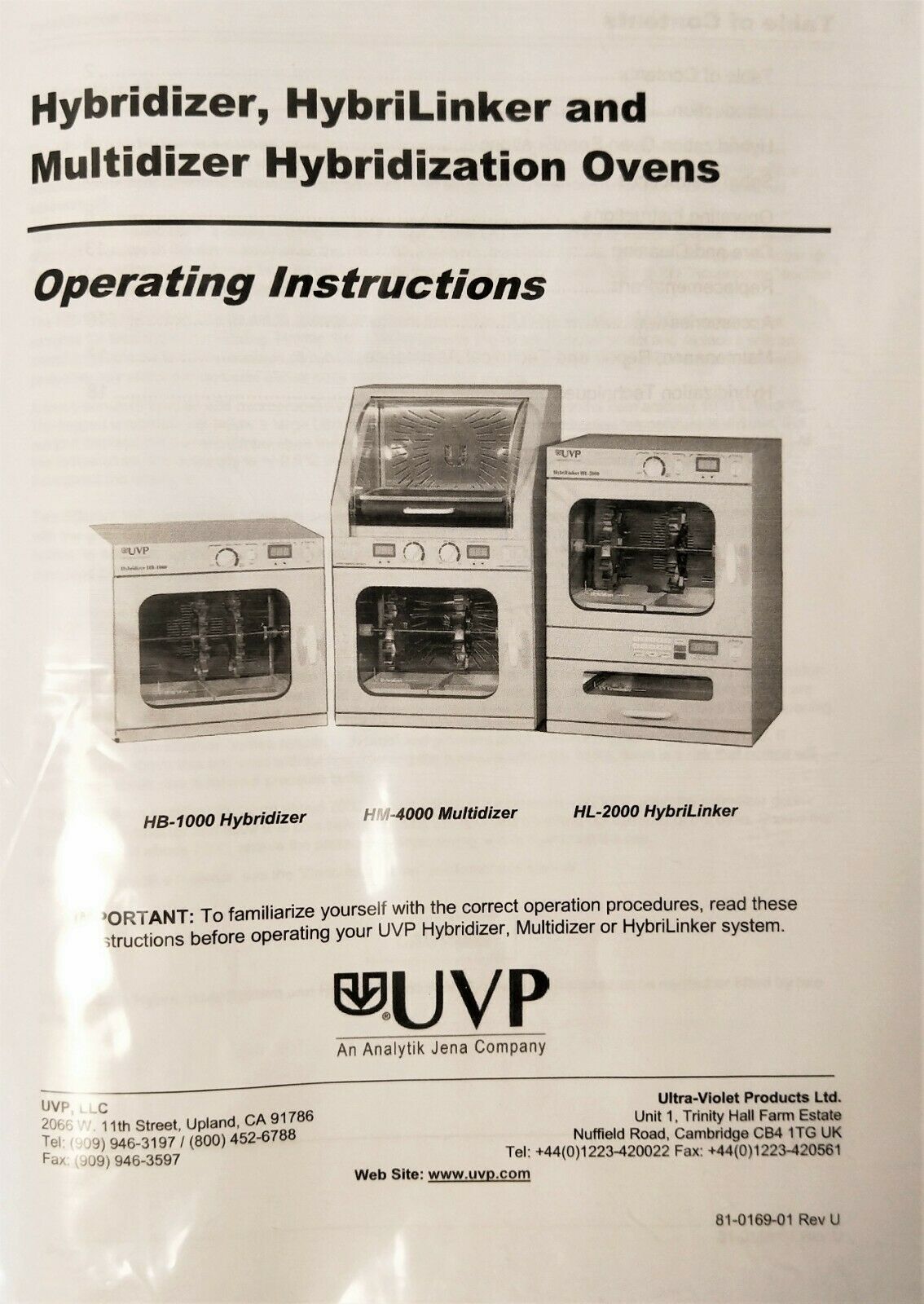 Used UVP Multidizer HM-4000 Hybridization Oven with Roller Assembly
