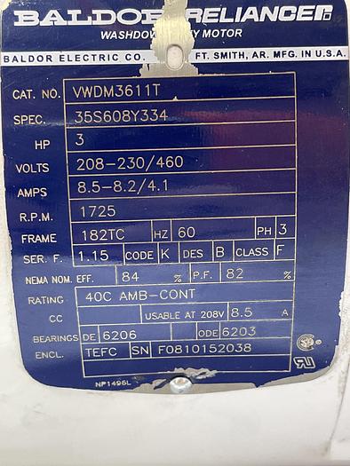 Used Baldor VWDM3611T 3HP 3PH