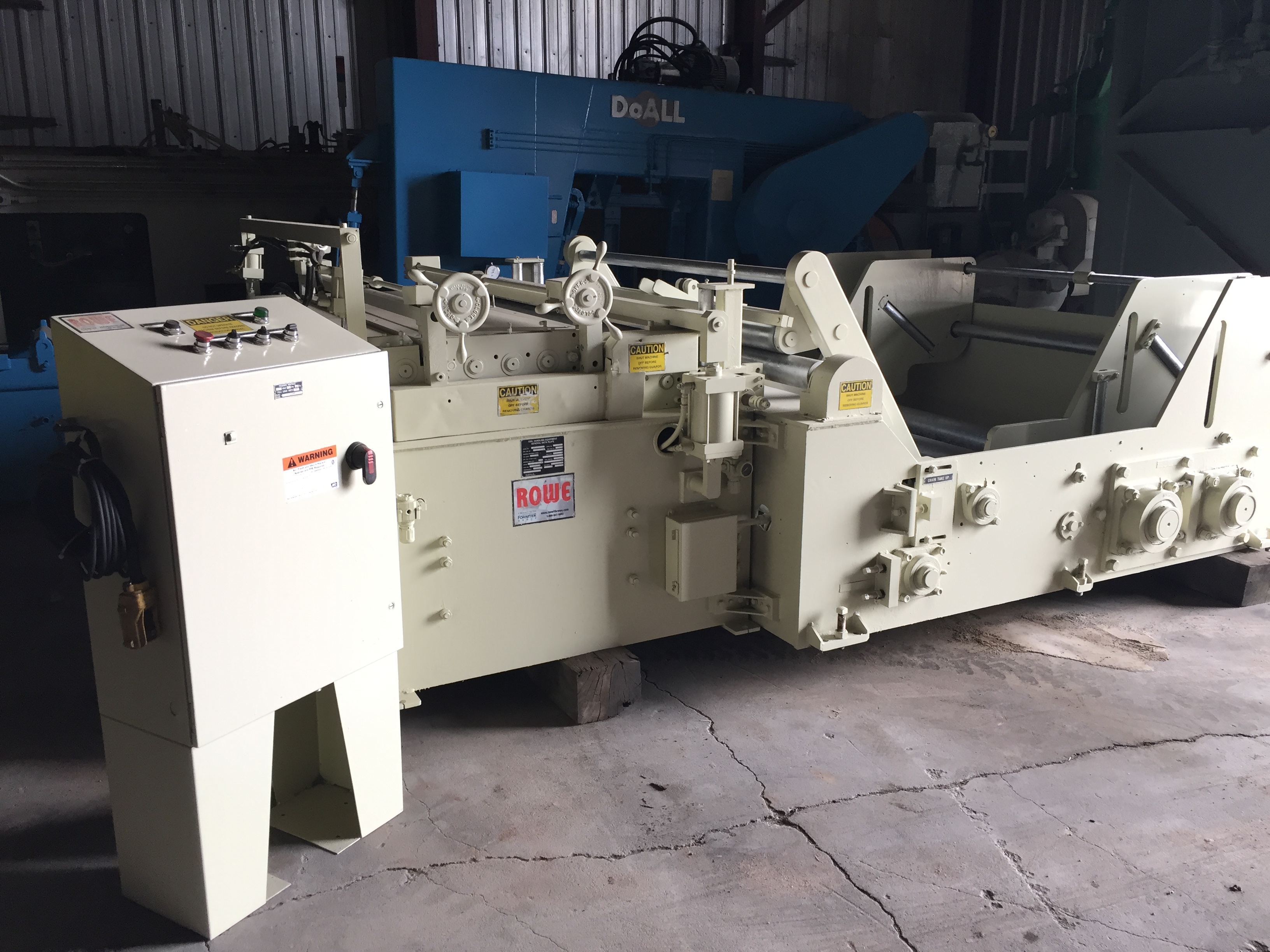 Used 20,000 lb. x 60 in. x .020 - .110 Rowe Cradle / Straightener #3843
