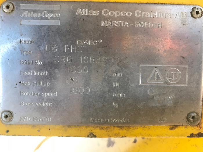 Used HB18314 Atlas Copco U6 heavy duty core drill on skid