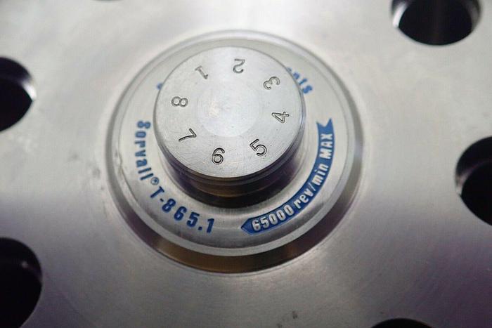 Used Dupont Instruments Sorvall T-865.1 8-Space 65,000 RPM Centrifuge Rotor with Lid