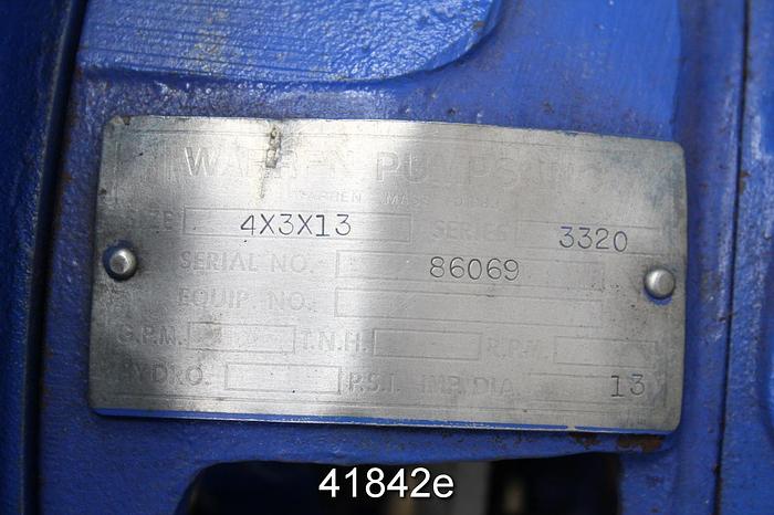 Used Sulzer 3320-4x3x13 Pump Power End, 9-Vane 13" Stainless Steel Impeller #41842