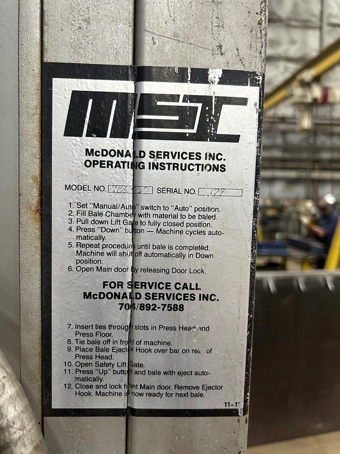 Used MSI VB-6030 Vertical Baler