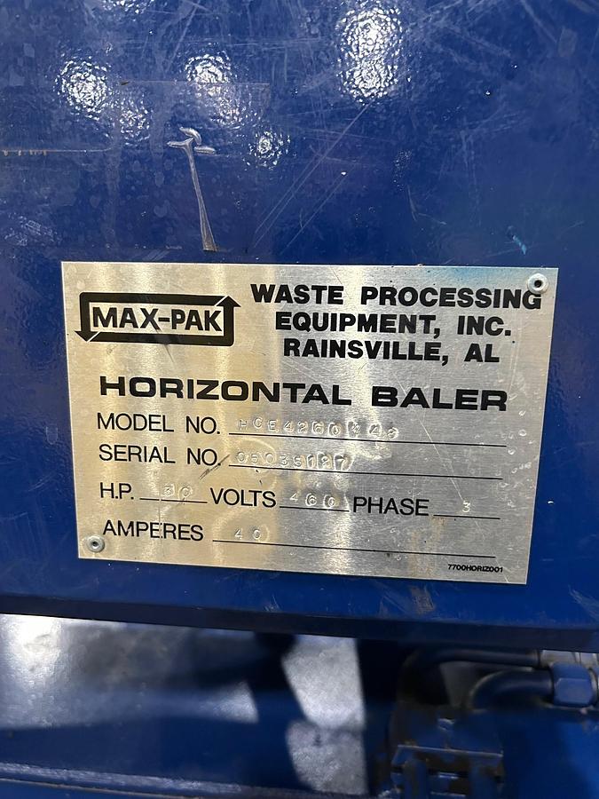 Refurbished Max-pak HCE4260-48 Horizontal Baler