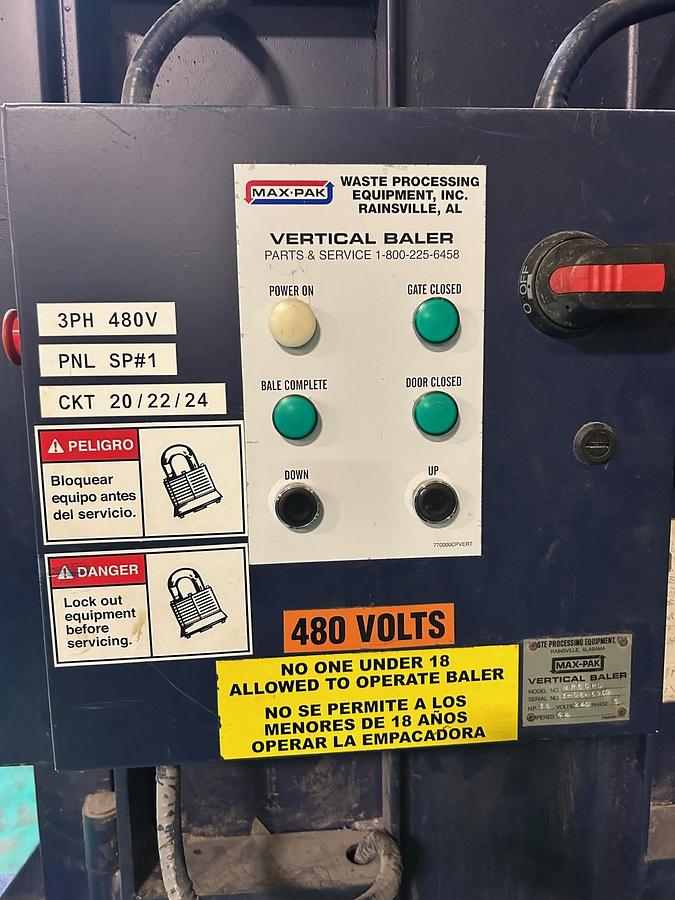 Used Max-pak MP60-HD-15 Vertical Baler