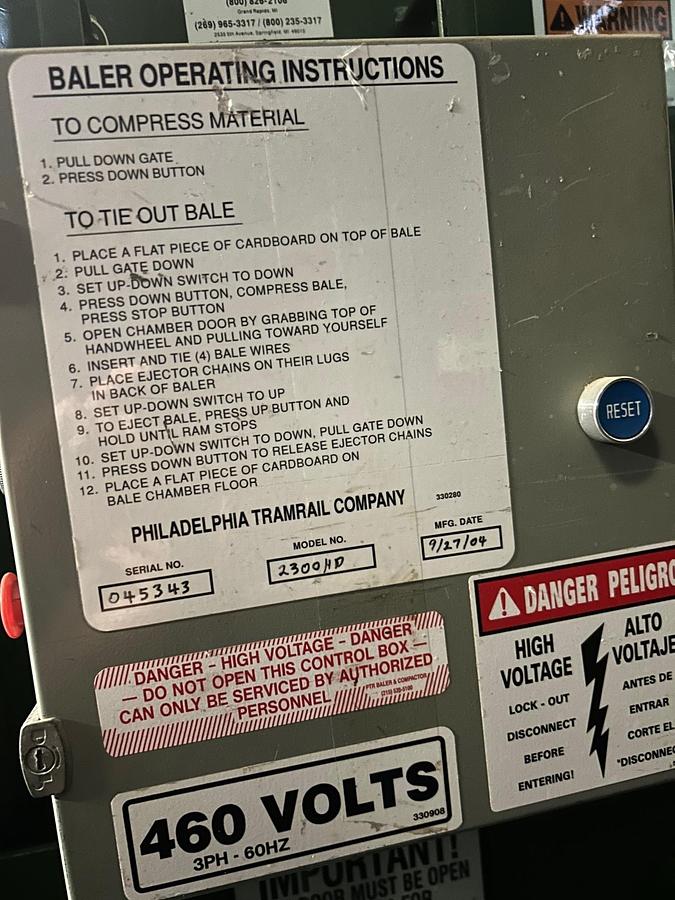 Used Philadelphia Tramrail 2300HD - Vertical Baler