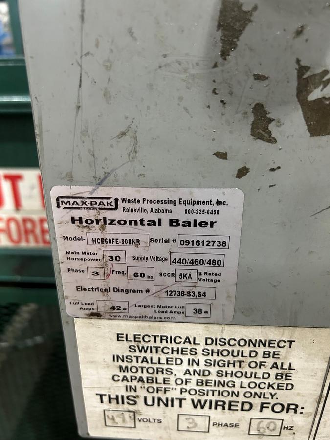 Used Max-Pak HCE60-FE-8 Full Eject Baler
