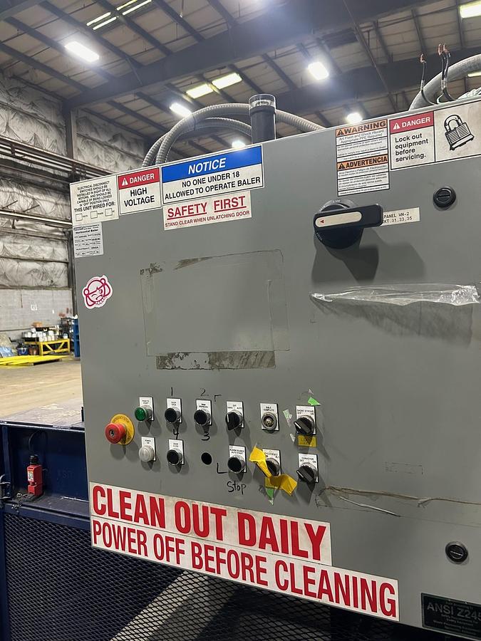 Used Max-Pak HCE60-FE-8 Full Eject Baler w/ Conveyor