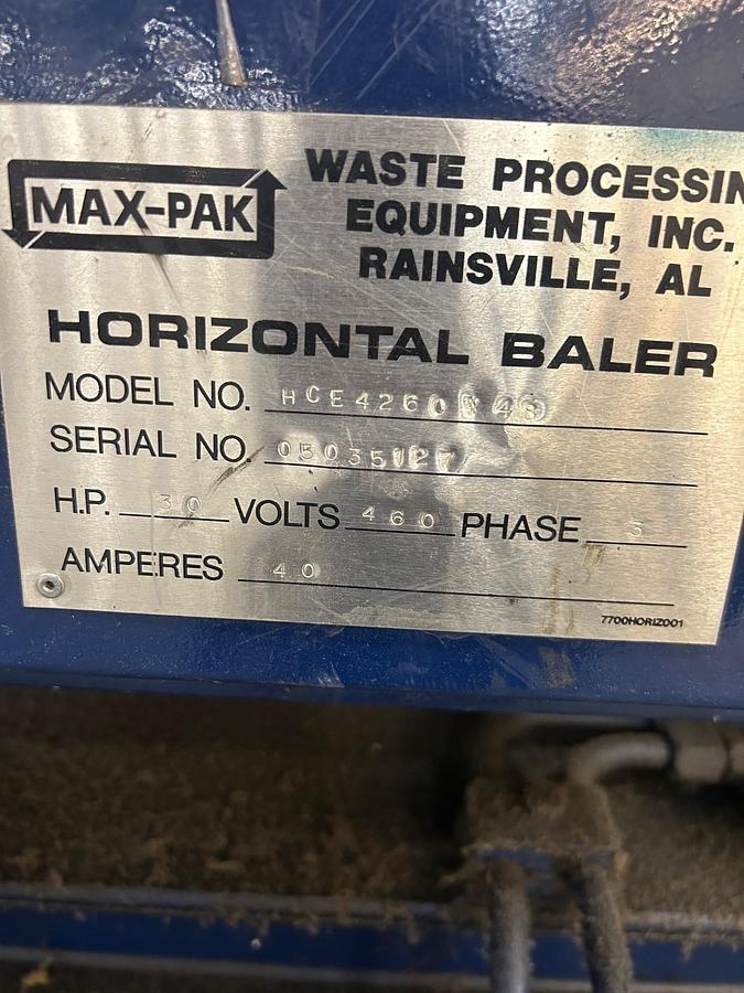 Refurbished Max-pak HCE4260-48 Horizontal Baler