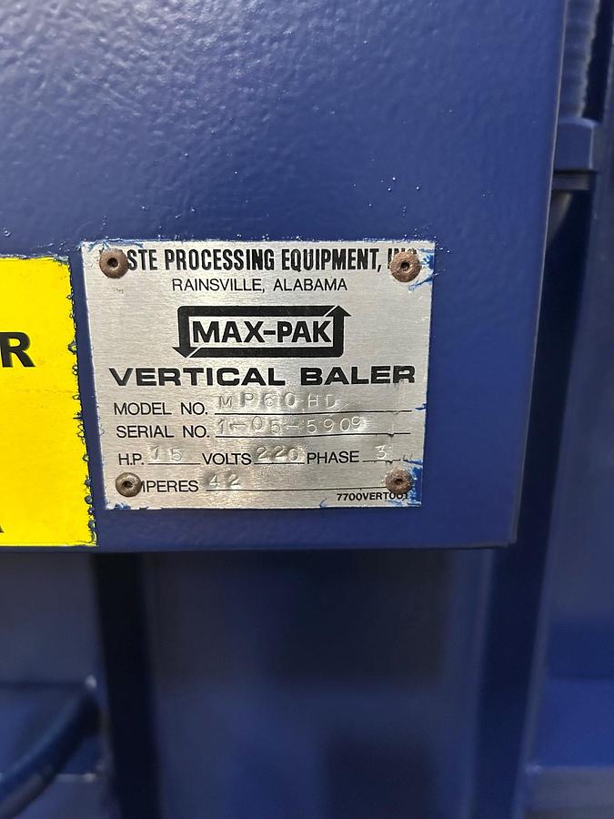 Used Max-pak MP60-HD-15 - Vertical Baler