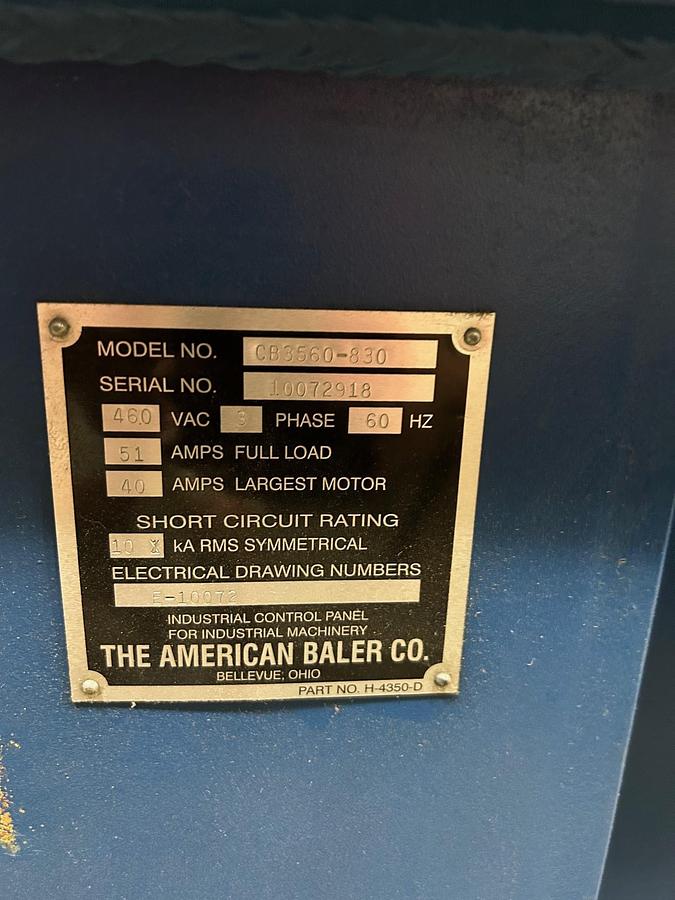 Refurbished American CB3560-830 Horizontal Full Eject Baler
