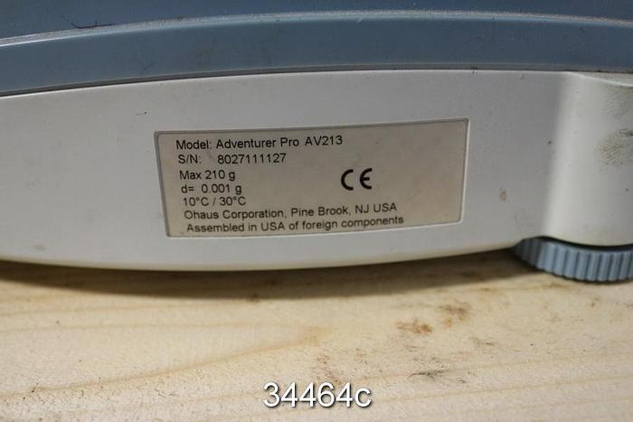 Used Ohaus Adventurer Pro AV213 Lab Scale, 210gr MAX #34464