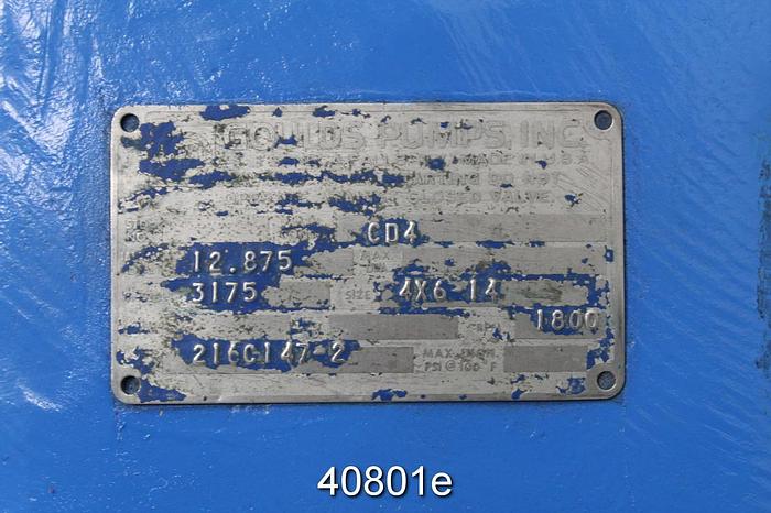 Used Goulds 3175 Pump, 4x6x14, CD4MCU SS Casing, 5-Vane, 11.5 SS Impeller #40801