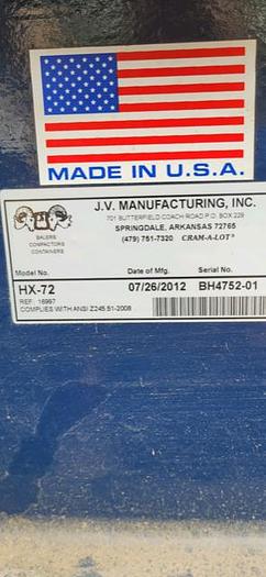 Used 2012 JV Cramalot Horizontal Baler