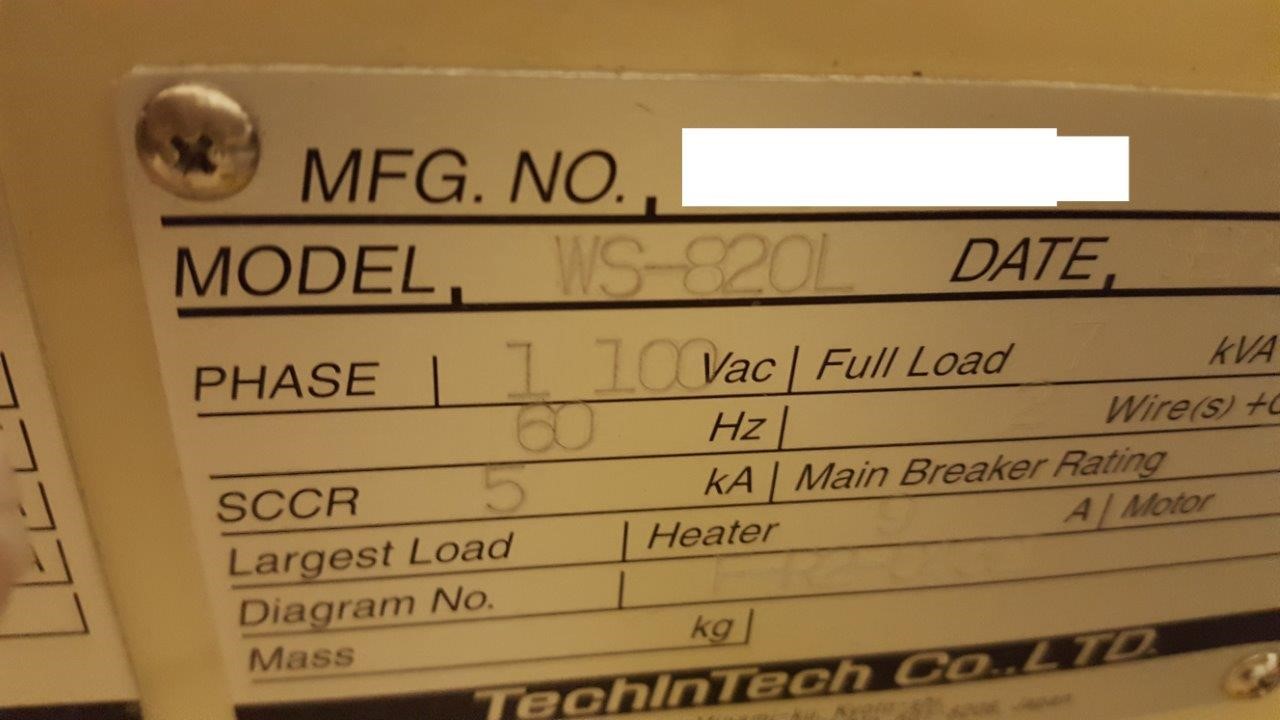 Used DNS WS-820L Automated wafer cleaning system