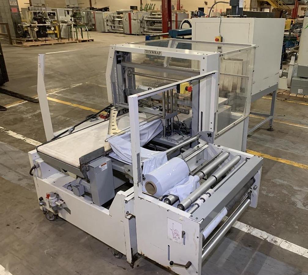 Used Texwrap 2010 Side Seal Shrink Wrapper with Texwrap 1322 Heat Tunnel