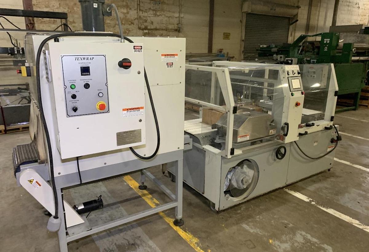 Used Texwrap 2010 Side Seal Shrink Wrapper with Texwrap 1322 Heat Tunnel