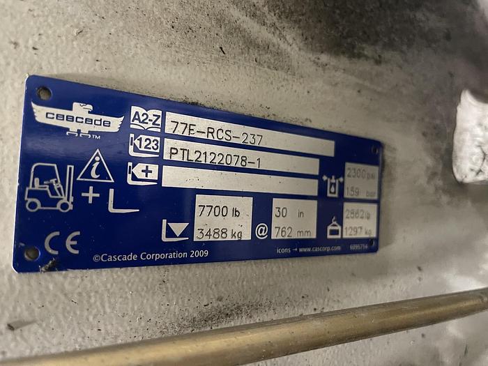 Used 12,000 POUND YALE GLC120SVX WITH 60" DIAMETER CASCADE ROLL CLAMP