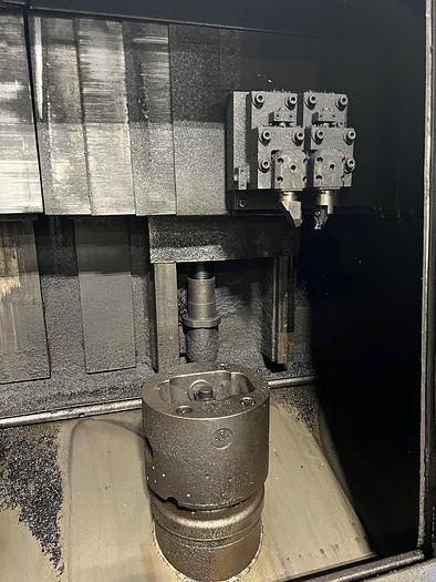 Used SAGINAW MACHINE SYSTEMS AC450MD-2 TWIN SPINDLE VERTICAL CNC LATHE