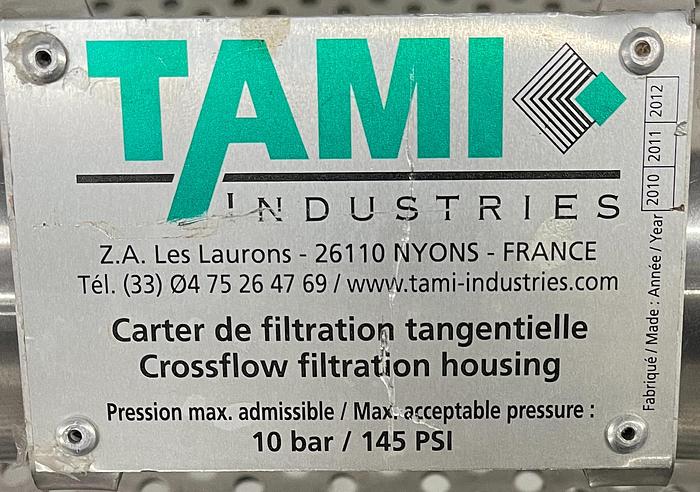 Used Tami Industries 2" Sanitary x 47.5" Crossflow Filtration Housing Column 145 PSI