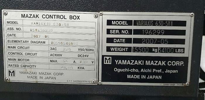 Used Machining Center Horizontal WARIAXIS 630‐5X II