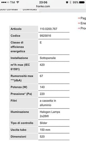 Usato CAPPA FRANKE FBI 502 XS (52 CM)