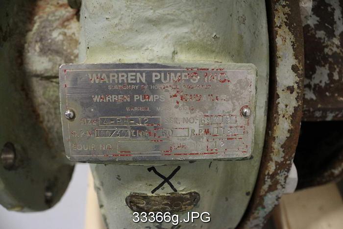 Used Warren 4-PH-12 Pump, 4x8x12 #33366