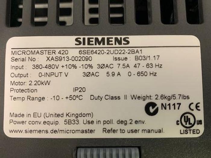 Used Siemens MicroMaster 420