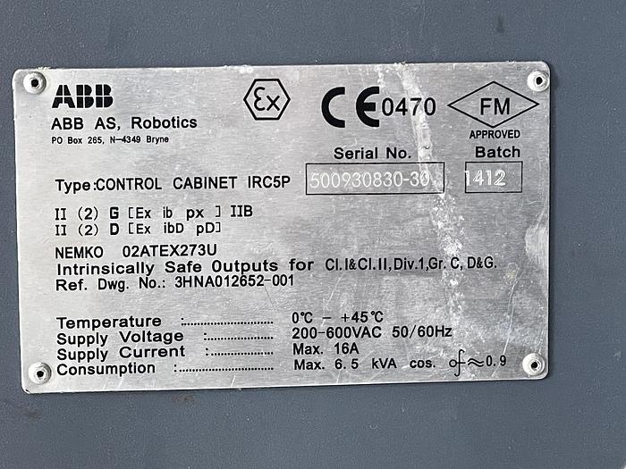 Used ABB IRB 5400 PAINT ROBOT WITH IRC5P CONTROLLER