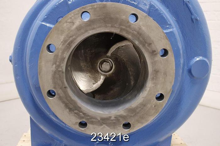 Used Goulds 3175 Pump, 3175M, 6X8X18, 2/4-Vane Impeller, 17" Impeller Diameter, Ss Casing, Ss Impeller, Ss Stuffing Box, Ss Suction Side Plate, Packing #23421